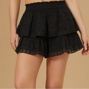 ALTAR’D STATE Raleigh Layered Black Lace Shorts